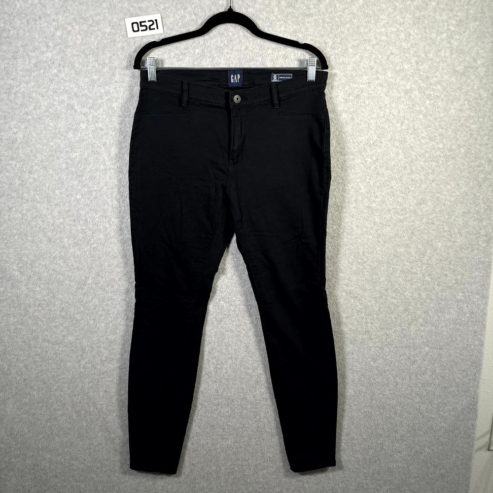Gap Pants Womens 6 Black Stretch Cotton Stretch Mid Rise‎ Comfort Skinny Leg